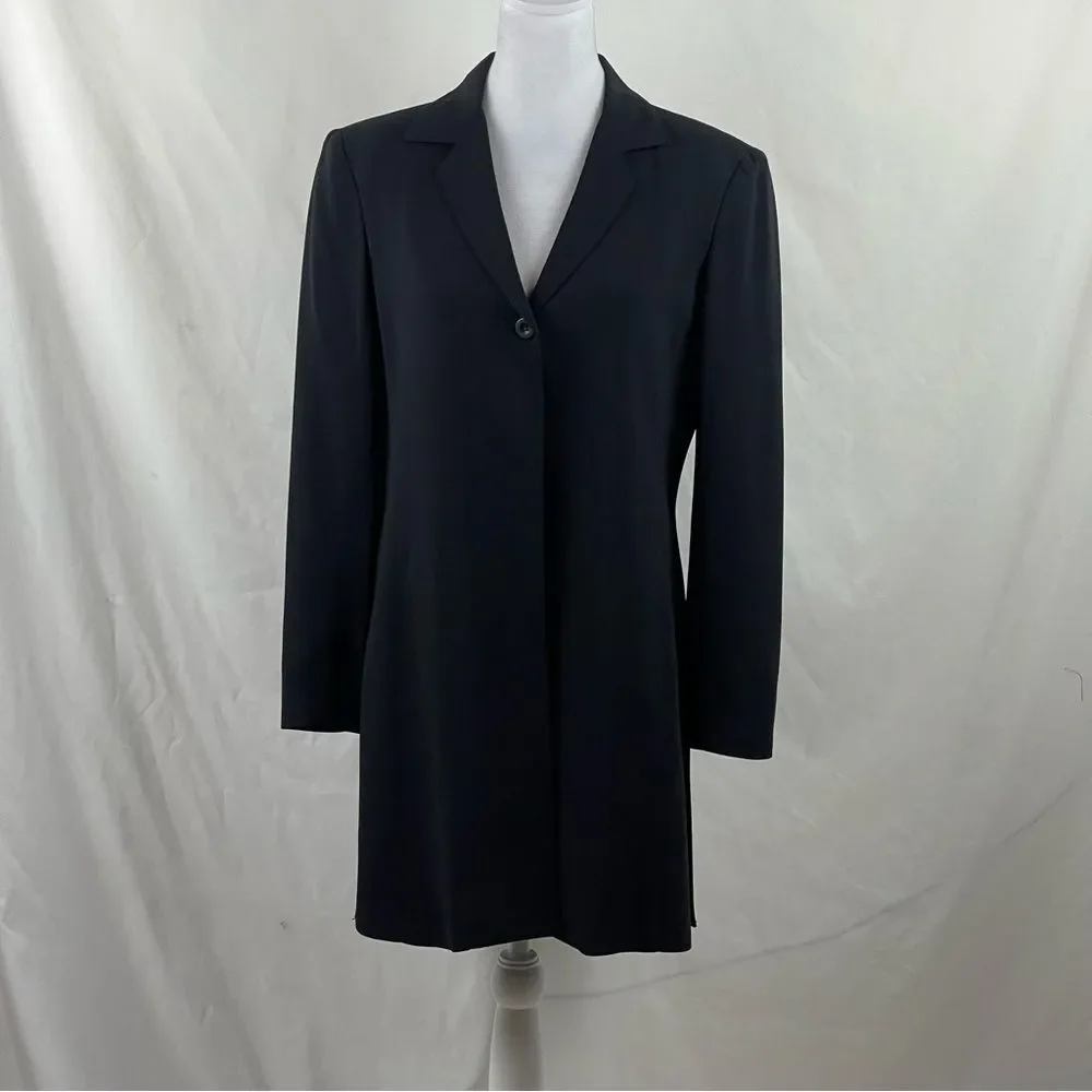 John Meyer Black Wool Blend Long Jacket NWOT Size 8